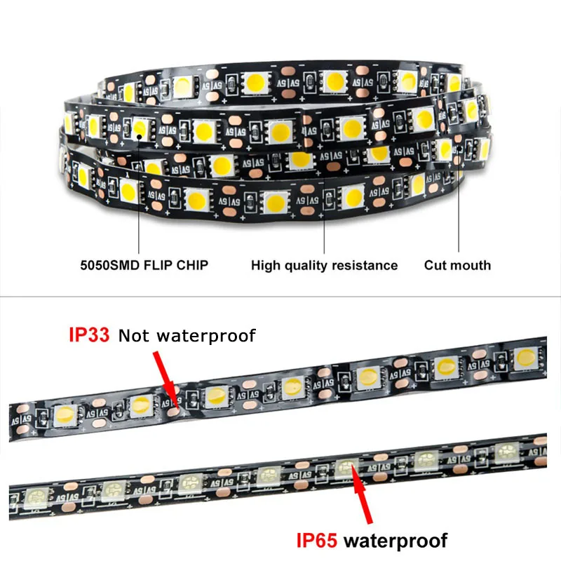 Гибкая светодиодная лента RGB с питанием от USB 5 в постоянного тока Адресуемая
