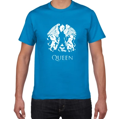 F375 diamond blue Freddie Mercury The queen Band Футболка Мужская Хип-Хоп рок хипстерская футболка повседневные футболки блестящая рок-группа harajuku футболки - Цвет: F375 diamond blue