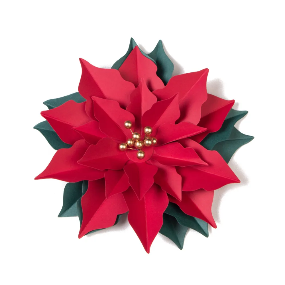 3 шт 3D Рождественские Poinsettia цветы бумага Рождественская елка украшения стол