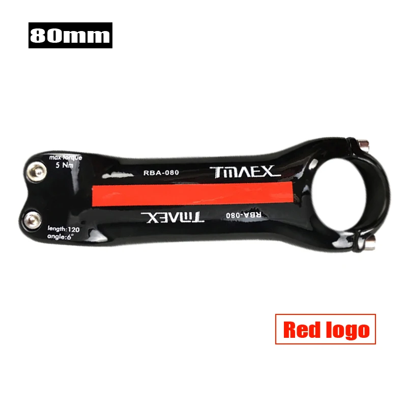 Red 80mm TMAEX углеродный стержень, полностью углеродный велосипедный стержень, светильник для шоссейного велосипеда, вес руля MTB, 6 градусов и 31,8 мм, Аксессуары для велосипеда, ультра светильник - Цвет: Red 80mm