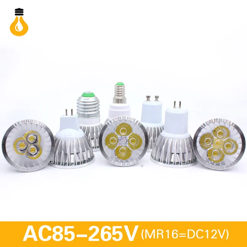 6 шт. супер яркий 9 Вт 12 15 E27 E14 GU10 GU5.3 светодиодный лампы 110 В 220 MR16 прожекторы теплый