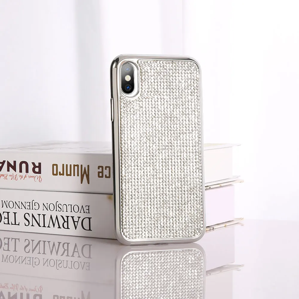 Чехол KISSCASE с гальваническим покрытием и бриллиантом для iPhone 7 Plus 8 X XR XS MAX чехлы из