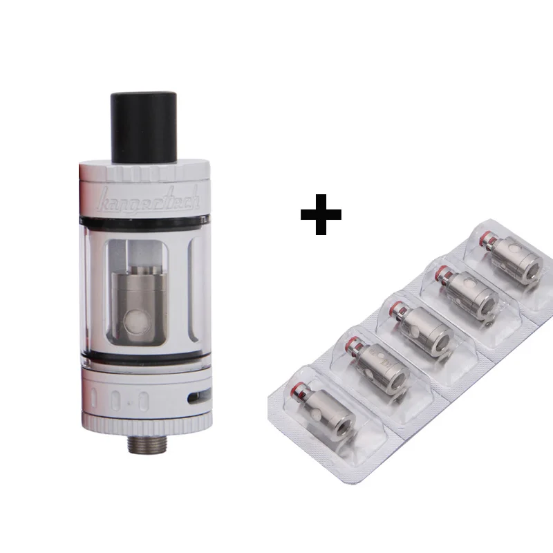 Kanger Toptank мини 4 мл топ-Заполненный клиромайзер распылитель Sub Ом бак Pyrex стекло Delrin капельного наконечника испаритель kangertech - Цвет: White with 5pcs coil