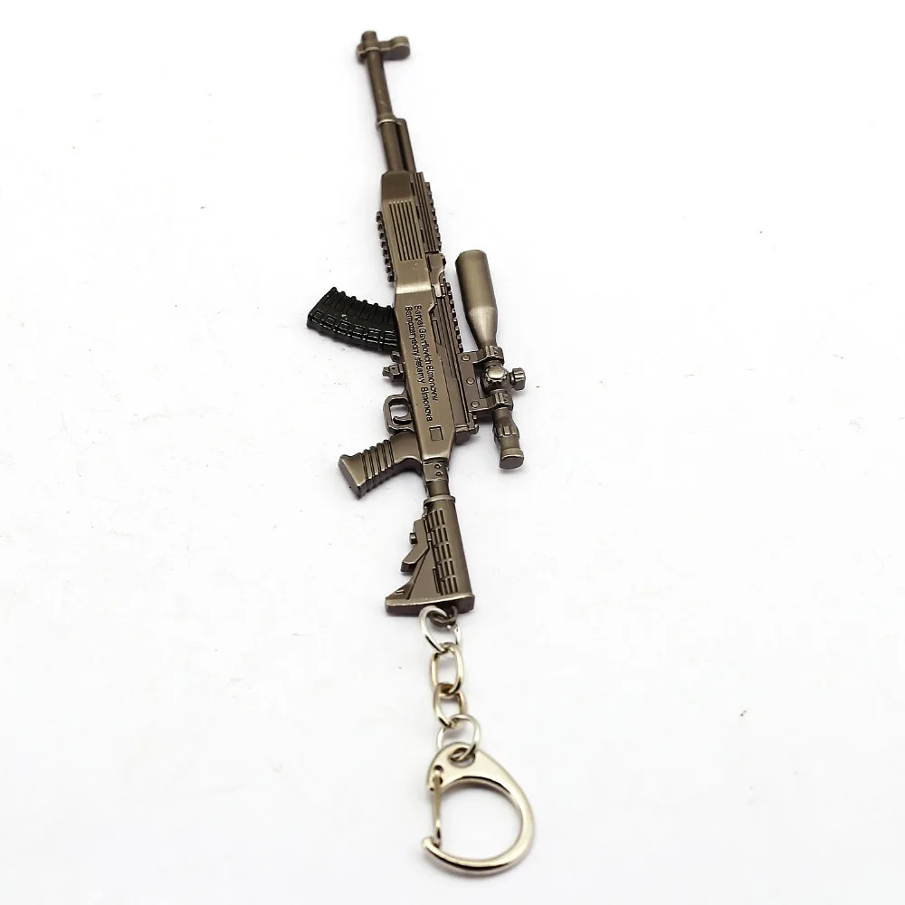 10 стилей Playerunknown's Battlegrounds брелок AKM M16A4 детское игрушечное ружье PUBG брелок 12 см металлический автомобильный брелок ювелирные изделия