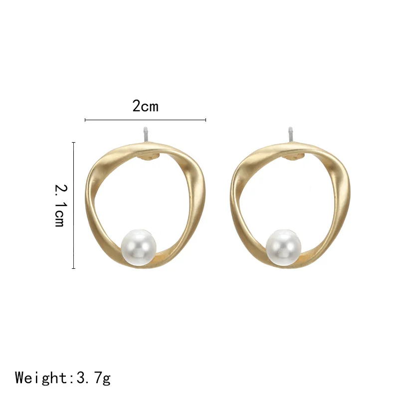 DoreenBeads хит продаж серьги-гвоздики в виде ушей матовое золото круг имитация