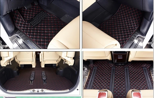 Полный комплект автомобильных напольных ковриков + коврик для багажника Toyota Alphard