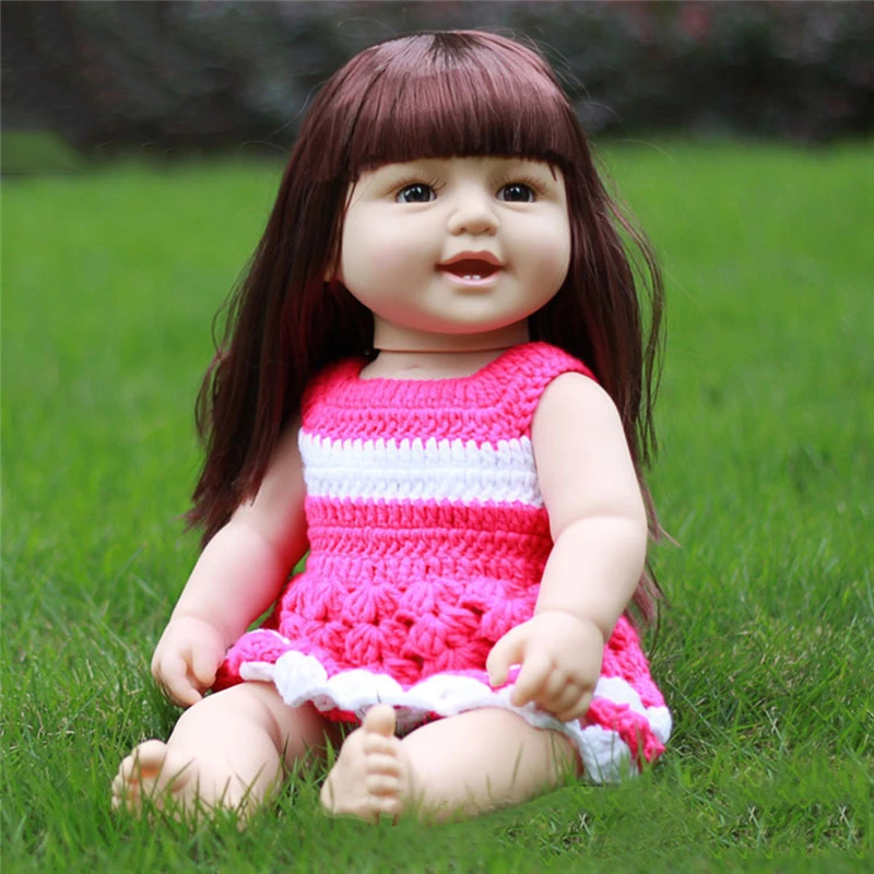 Мягкие силиконовые 20 дюймов реалистичные новорожденные дети девочка Мода