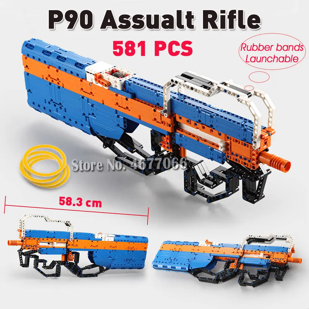 P90 Rifle - 581 PCS Cada строительные блоки technic пистолет игрушечные модели и строительство Игрушечная модель пистолета 98k кирпичи развивающие игрушки для детей ww2 игрушки для детей - Цвет: P90 Rifle - 581 PCS