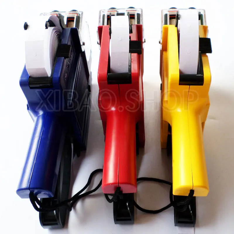 Двухлинейный 10 значный тег на этикетку пистолет + рулон бумаги для пробной печати