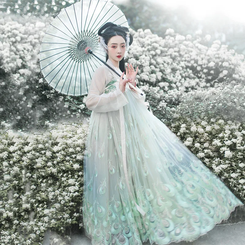 Китайский национальный танец костюм элегантный Hanfu для женщин певцов сценическая одежда Восточное представление одежда карнавальный наряд DC2344