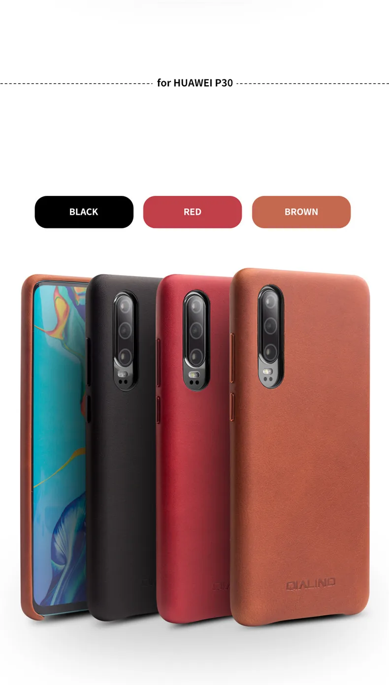 QIALINO, модный Ультратонкий чехол для телефона из натуральной кожи, для huawei P30 Pro, 6,47 дюймов, роскошная задняя крышка ручной работы для huawei P30