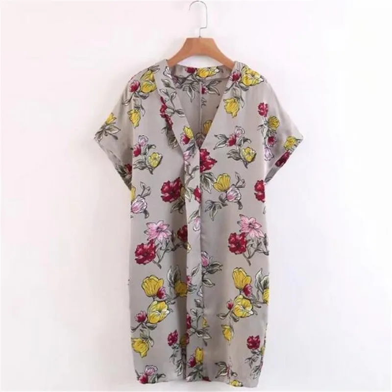 Бохо платье с цветочным рисунком женские Большие размеры свободные платья