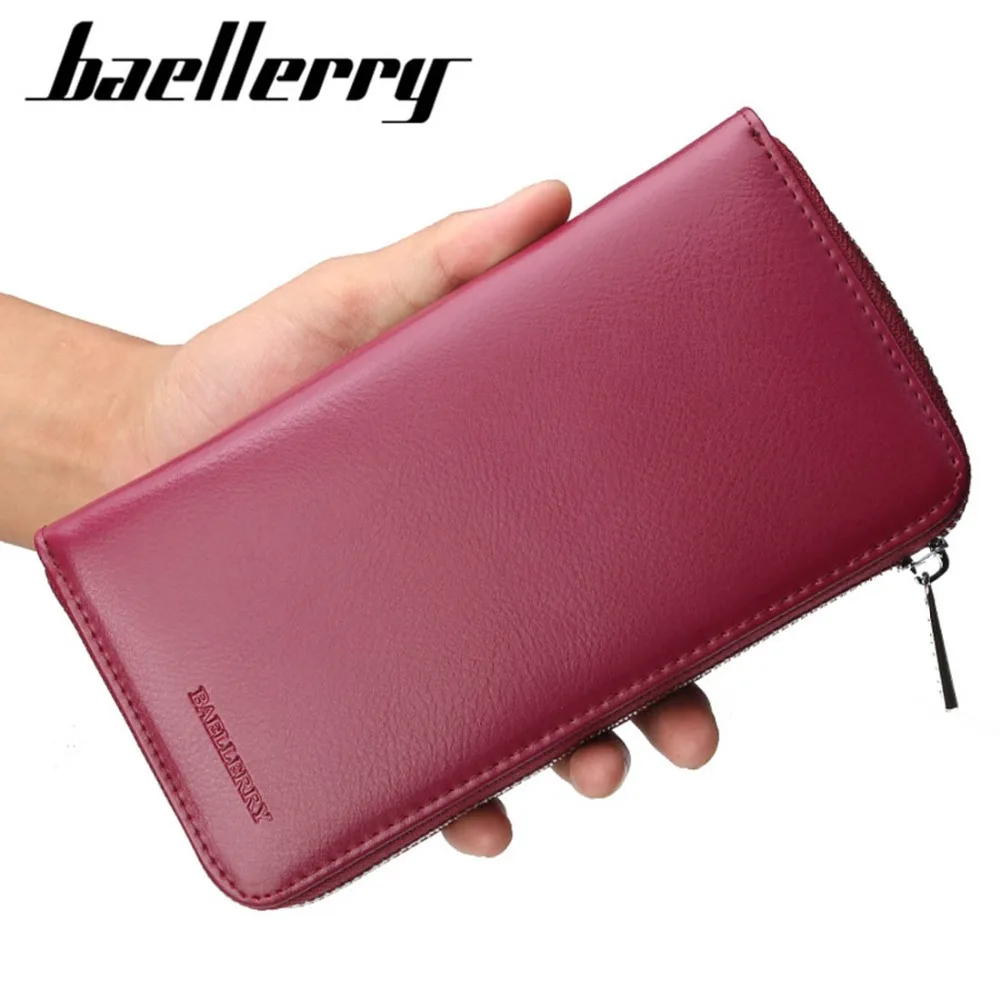 Baellerry, женские кошельки для карт, 36 держателей карт, большая вместительность, длинный женский кошелек на молнии, высокое качество, брендовый кошелек для женщин