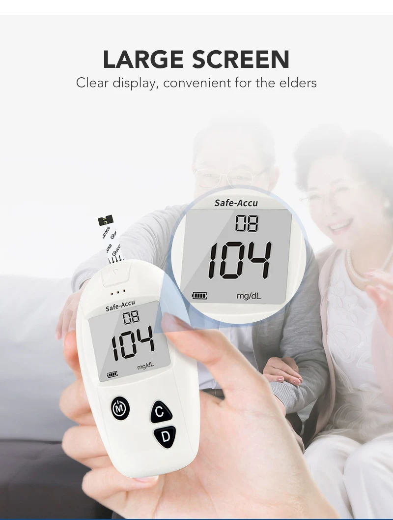 Мг/дл против ммоль/л Sinocare Safe-Accu измеритель уровня глюкозы в крови 50 разделенных тест-полосок Lancets точный глюкометр тест на диабет er