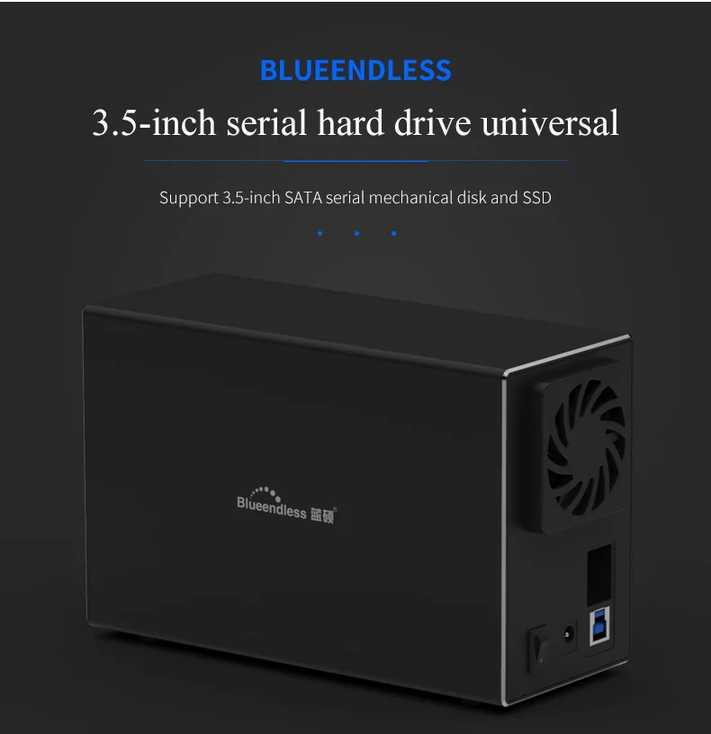 Blueendless алюминиевый инструмент бесплатно 2 отсека 3," SATA для USB 3,0 внешний жесткий диск Поддержка 2x10 ТБ диск