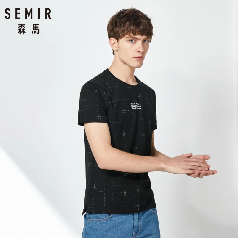 Мужская футболка с коротким рукавом SEMIR Корейская Повседневная круглым вырезом и