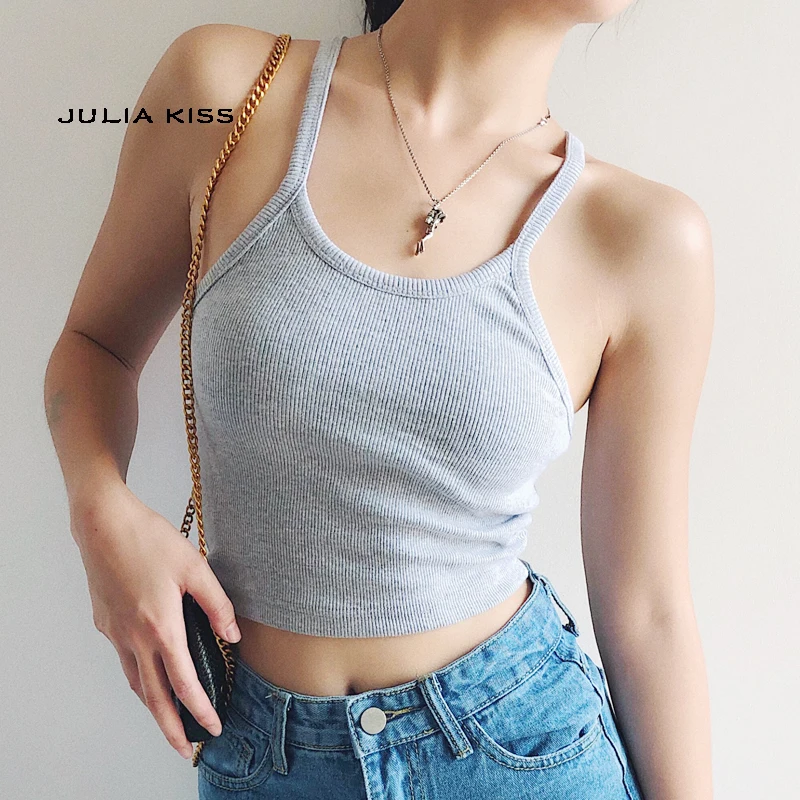 Женский ребристый укороченный топ|Топы| |