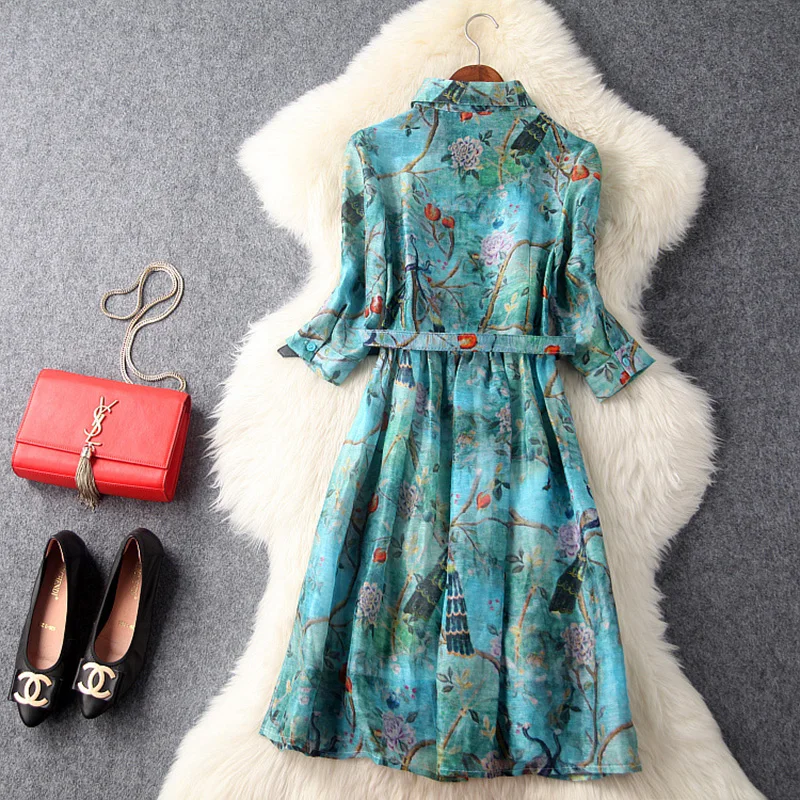 Бальное платье с цветочным принтом женское шелковое облегающее Повседневное