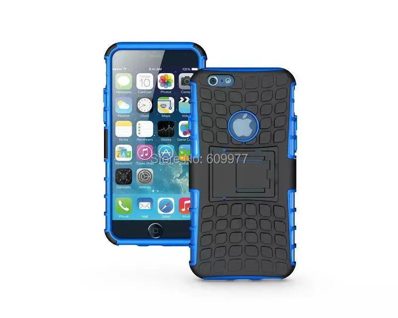 For iPhone 6 4.7 Plus 5.5 2 in 1 Rugged Hybrid Heavy Duty Robot TPU Hard Back Armour Case Kickstand Cover |