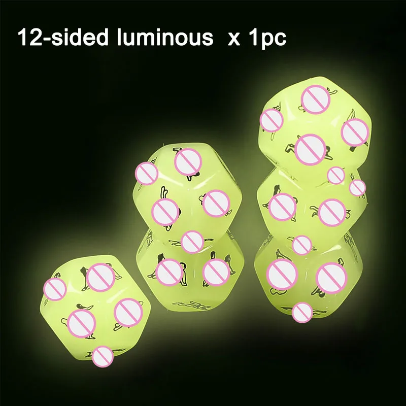12 Side Luminous Кубик для снятия стресса Забавные эротические игральные кости 12 сторона эротический крэпс секс светящаяся игральная кость любовь кубики интим-игрушки для взрослых фосфоресцирующие пары игральные кости игра - Цвет: 12 Side Luminous