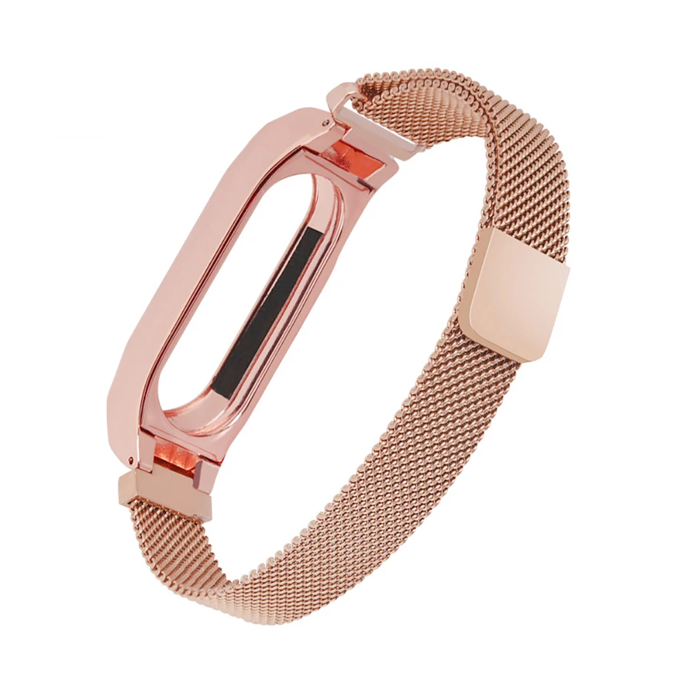 Style 3 Rose Gold Браслет mi Band 4/3 с металлическим каркасом, браслет из нержавеющей стали, сменные ремешки для Xiaomi mi, ремешок на запястье 2 - Цвет ремешка: Style 3 Rose Gold