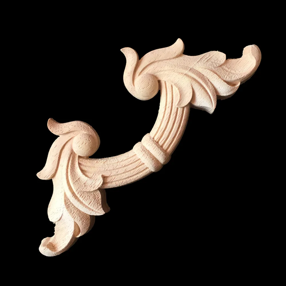 

Carved Wood Appliques for Furniture Wood Carved Corner Applique Frame Wall Doors Cabinet Furniture Decor Figurines