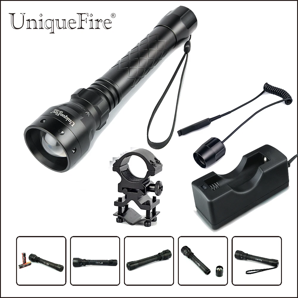 UniqueFire CREE XM L2 светодиодный фонарик UF 1502 зум 5 режимов 1200LM супер яркий фонарь