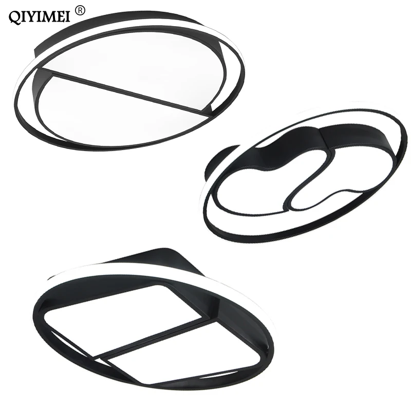

Fashion Shape LED Ceiling Lights For Bedroom White With Black Lighting Home Lighting Fixtures Lamparas De Techo Lustre