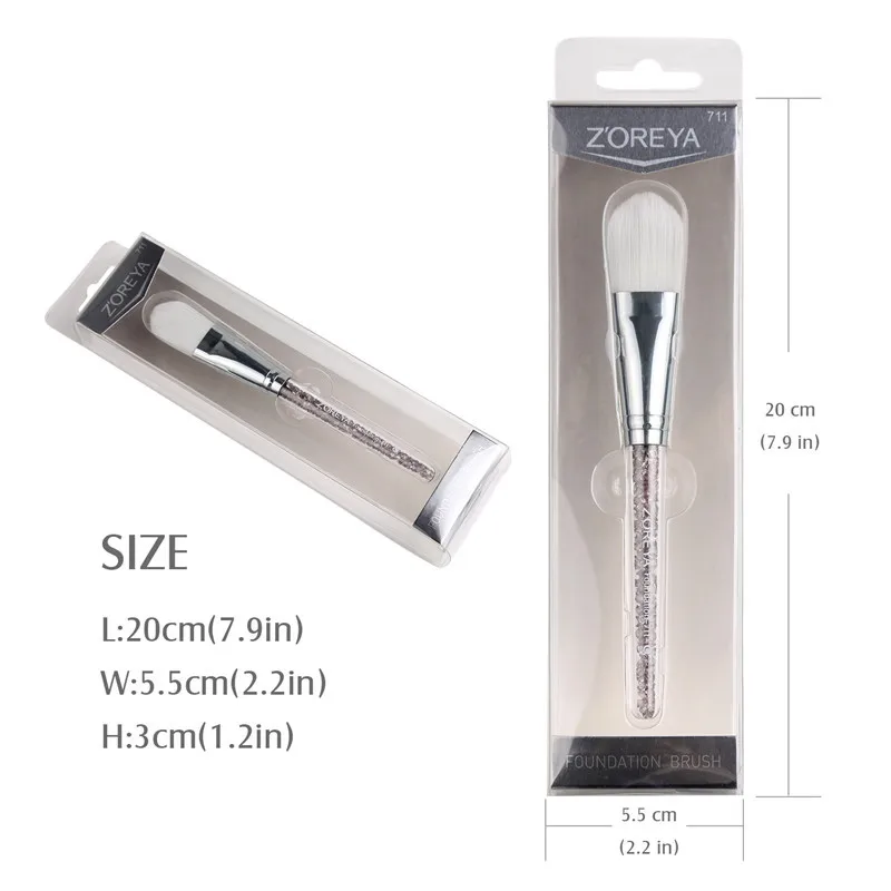 Бренд ZOREYA блестящие кисти для макияжа с кристаллами модные пластиковые ручки