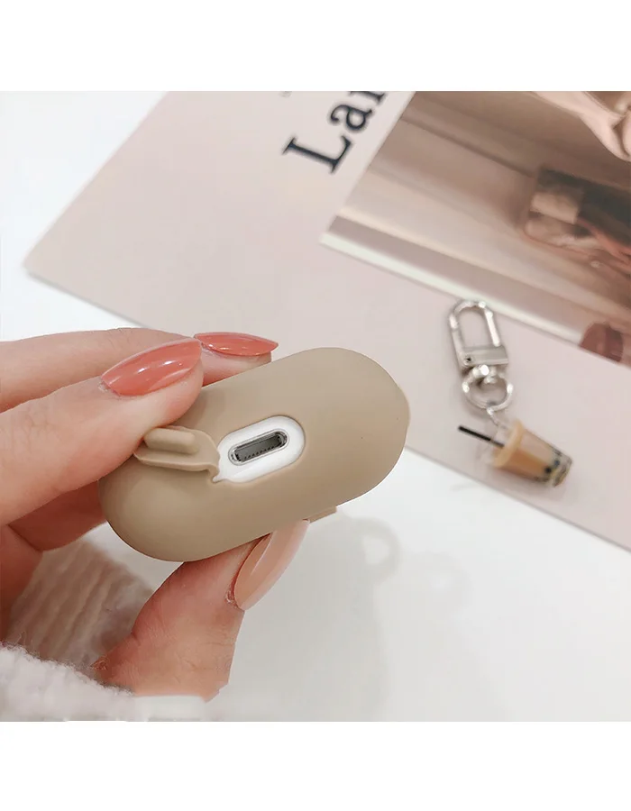 Милый силиконовый беспроводной Bluetooth гарнитура зарядная коробка для Airpods силиконовый чехол для наушников Защитный чехол с подвеской