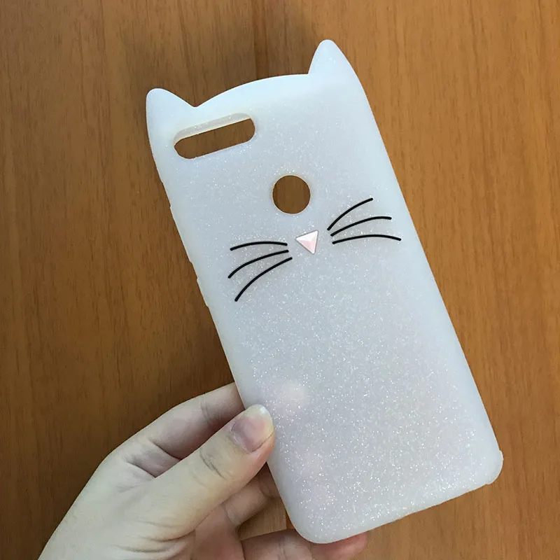 White Cat Для huawei P умный чехол, силиконовый милый 3D единорог, кот, мультяшный мягкий чехол, чехол для телефона для huawei P Smart FIG-LX1 PSmart 5,65 - Цвет: White Cat