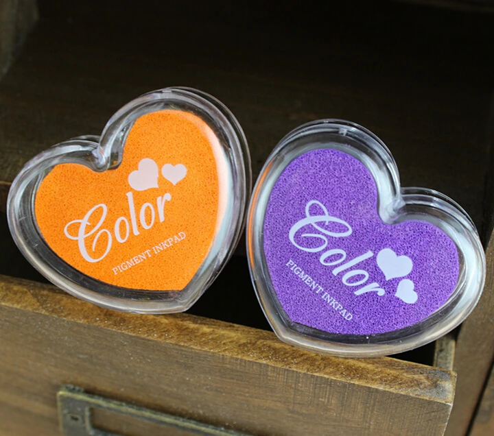 Краска для рисования пальцем 12 Цветов сердце Форма подушечка с цветным