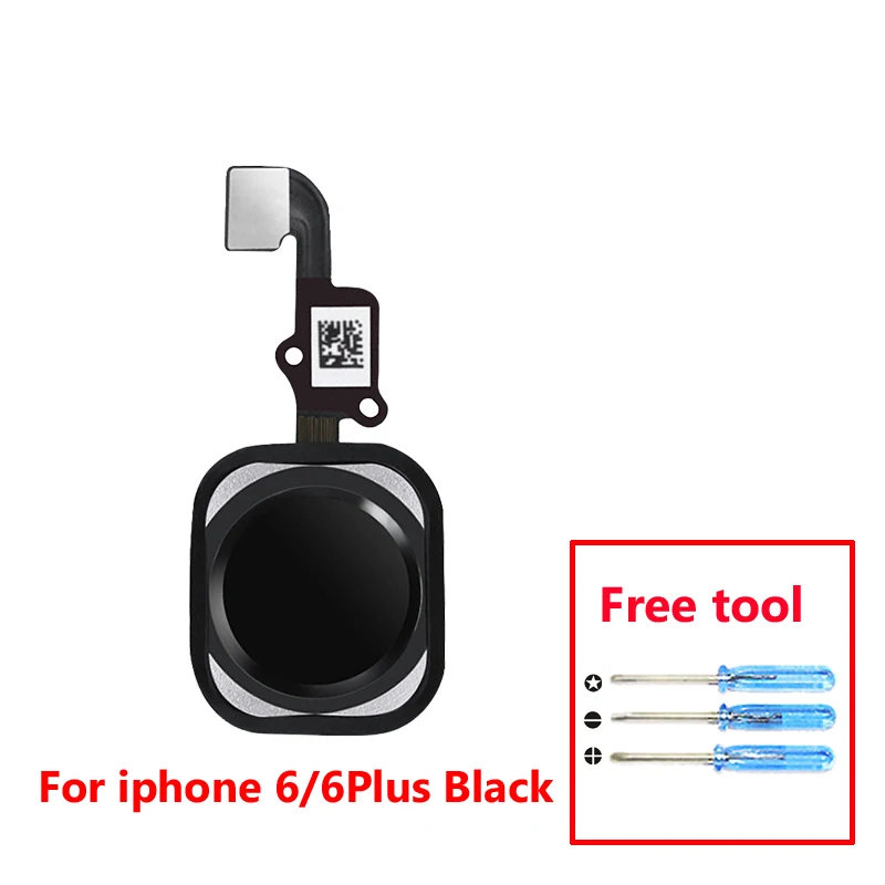For 6 6Plus Black Для iPhone 5S, SE 6 6plus 6s 6s Plus кнопка домой гибкий кабель с сенсором отпечатков пальцев Touch ID в сборе для ремонта телефона - Цвет: For 6 6Plus Black