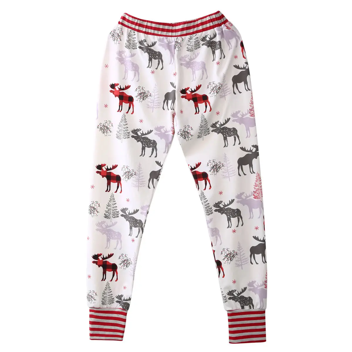 Рождественская семейная одинаковая одежда леггинсы с рисунком северных оленей