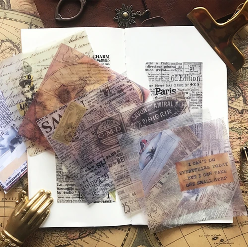 

ZFPARTY 6pcs Vinatge Style Vellum Stickers for Scrapbooking Happy Planner/Card Making/Journaling Project