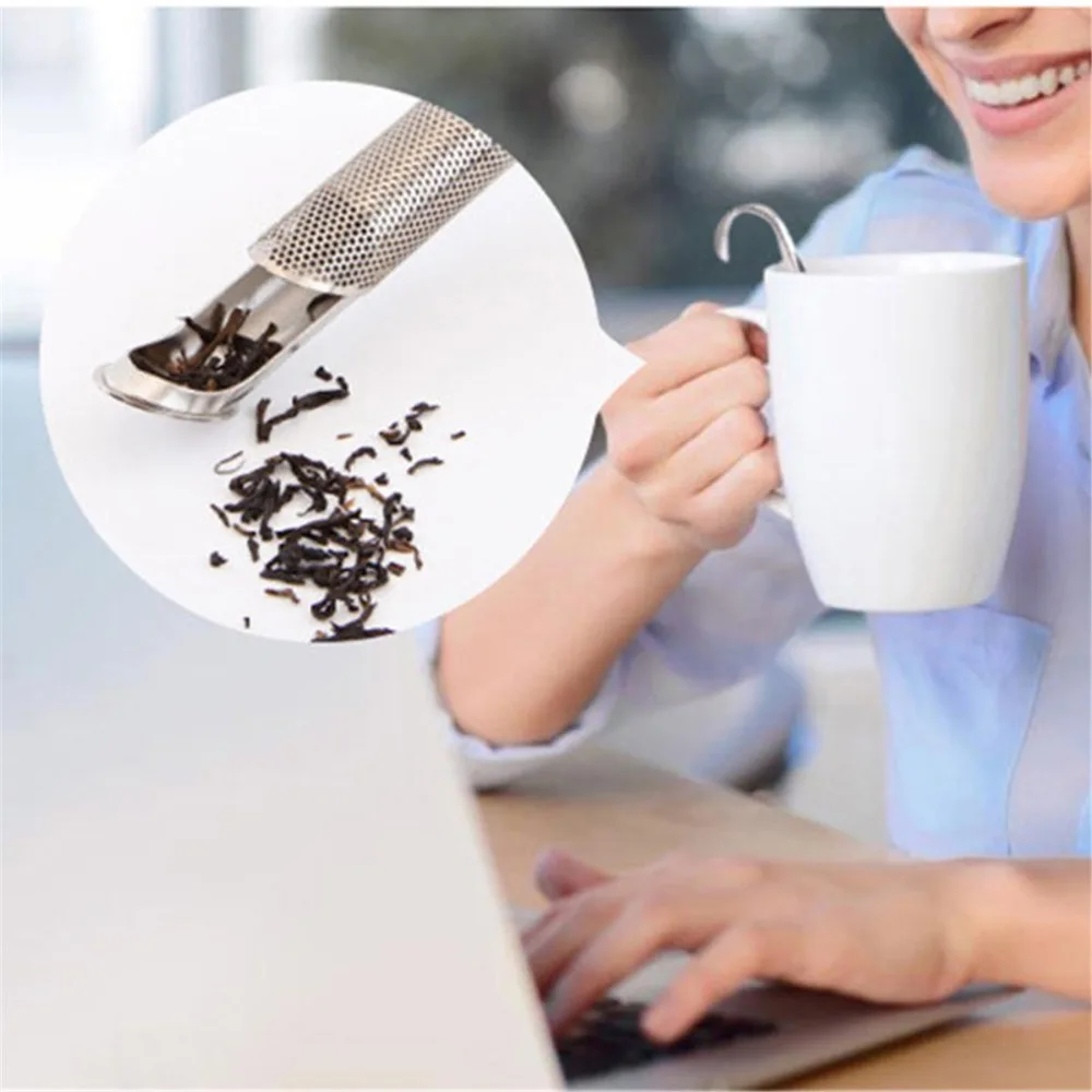 Ситечко для заварки чая из нержавеющей стали с длинной ручкой столовая ложка
