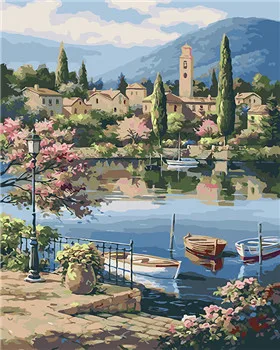 GX4651 DRAWJOY картина в рамке, живопись по номерам, современный пейзаж, домашний декор для гостиной, ручная работа, уникальные подарки, картина, настенное искусство - Цвет: GX4651