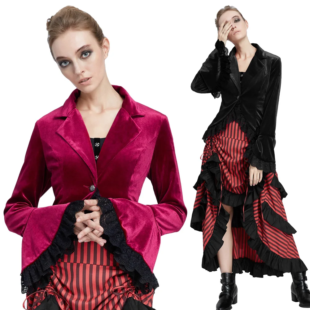 Женское пальто в стиле стимпанк викторианском готическом кружевная куртка с