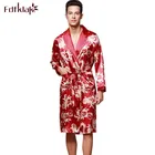 Мужской Халат большого размера Fdfklak, шелковая одежда для сна с длинным рукавом, халат с принтом, домашняя одежда для осени и зимы, мужское кимоно, банный Халат