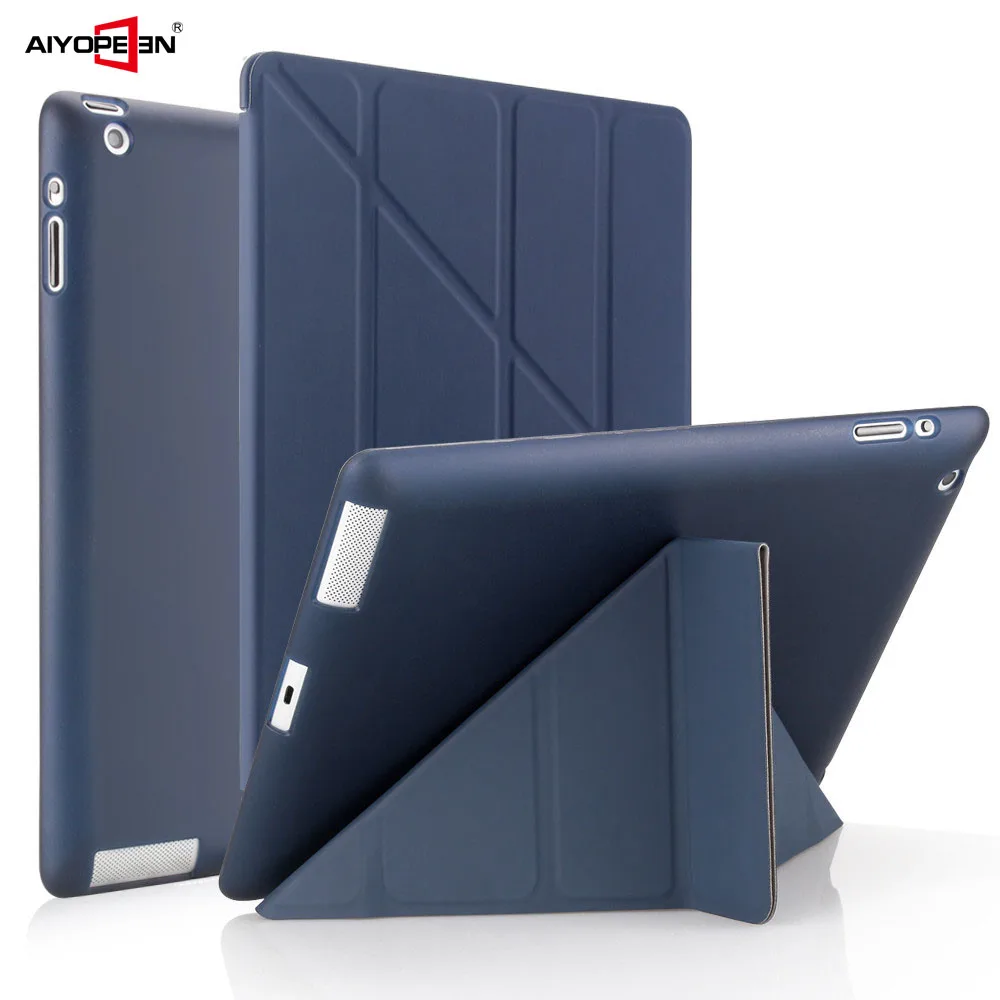 

Case for iPad 2 3 4 A1460 Case Silicone Soft Back Flip Stand with Auto Sleep/Wake Up PU Leather Smart Cover for iPad 3 4 2 Case
