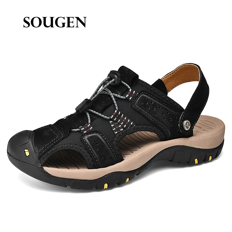 Size39-47 мужские сандалии кожаные для мужчин удобная обувь Летняя мужская взрослых