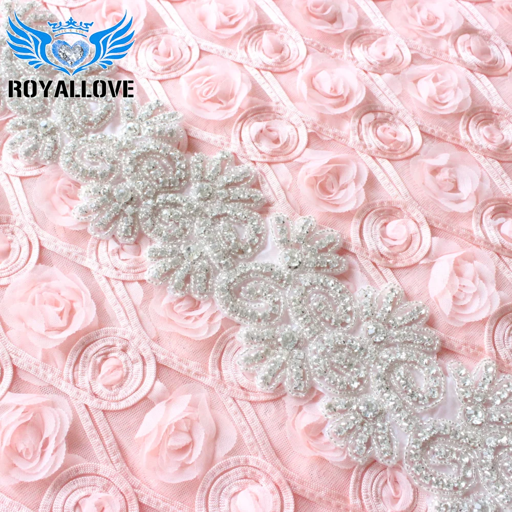 1 Yard Beaded Embroidered Rhinestones Applique Braided Lace Ribbon Trim Sewing Material For Wedding Dress DIY Craft Supply | Дом и сад