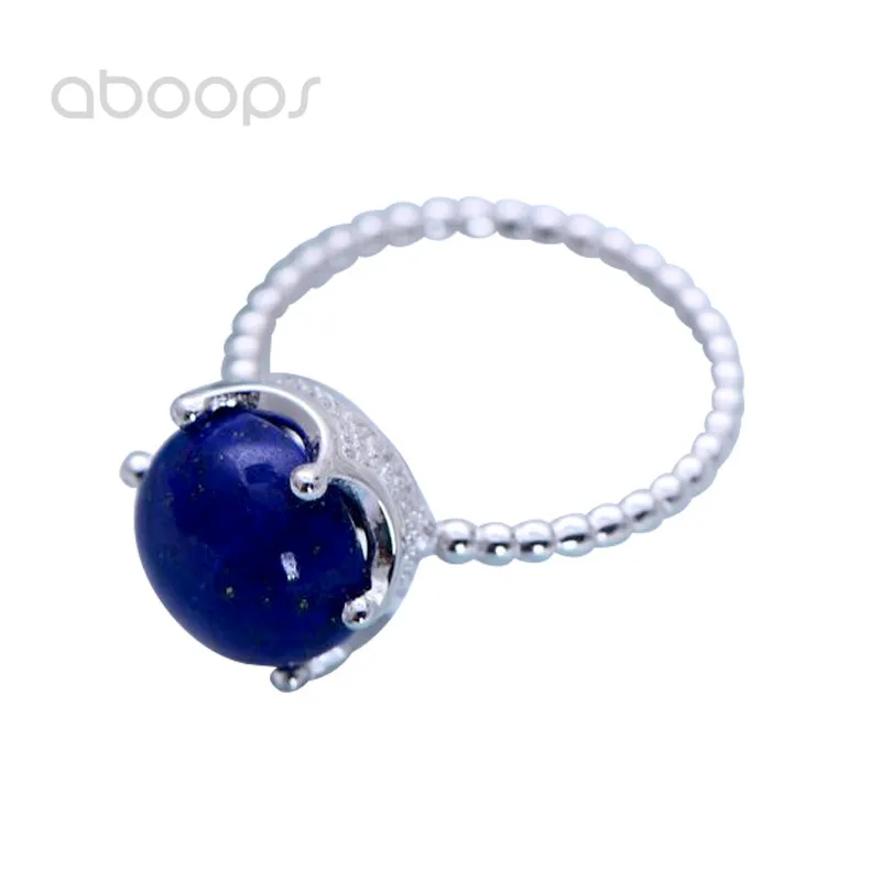 

Кольцо женское из серебра 925 пробы, с камнем из лазурита и халцедона, размер 6-9