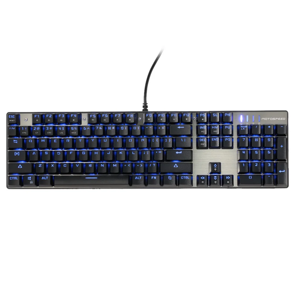MOTOSPEED CK104 игровая клавиатура с голубыми клавишами Проводная Механическая USB