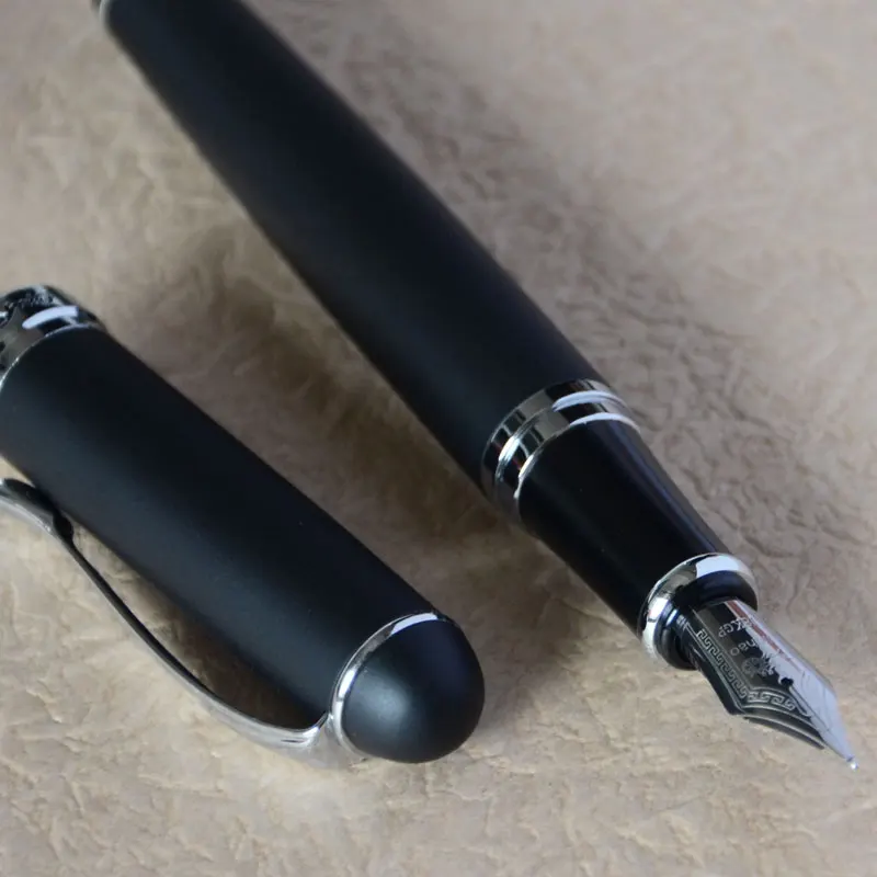 Перьевая ручка 0 7 мм перо с широким основанием JINHAO X750 матовое черное 18KGP роскошное