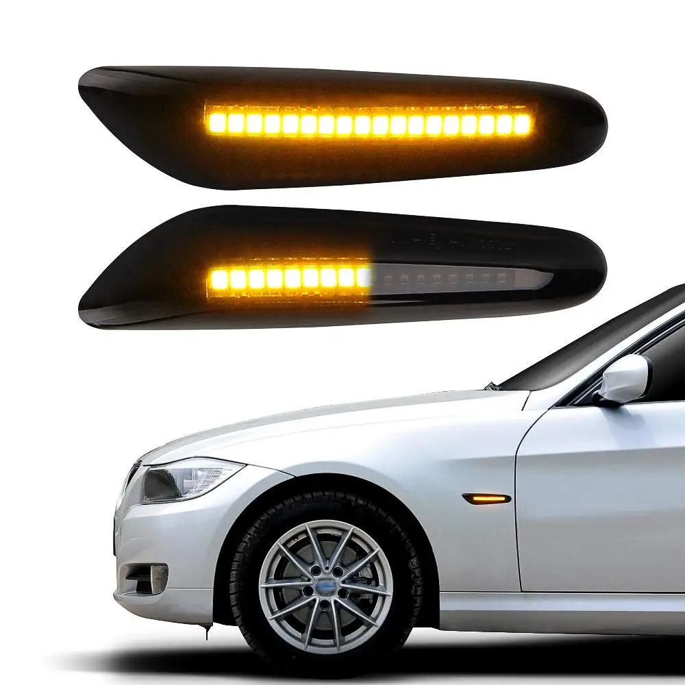 Sequential Flashing Design Amber LED Turn Signal Side Marker Light Compatible with BMW X3 E83 X 1 E84 E60 E82 E88 E46 E90 E91 E9 |