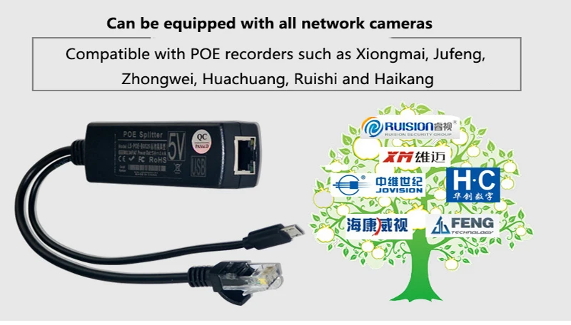 PANDUN POE Питание модуль MICRO USB Стандартный разделитель изоляции POE, сетевые Мощность splitter 48 В поворачивается 5