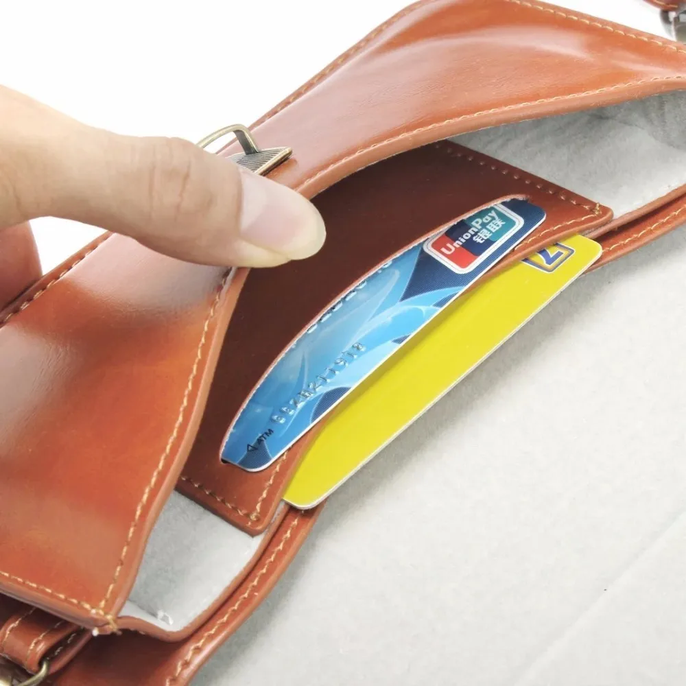 Двойные карманы чехол девушка Для женщин сумка с поясом отделения для карточек