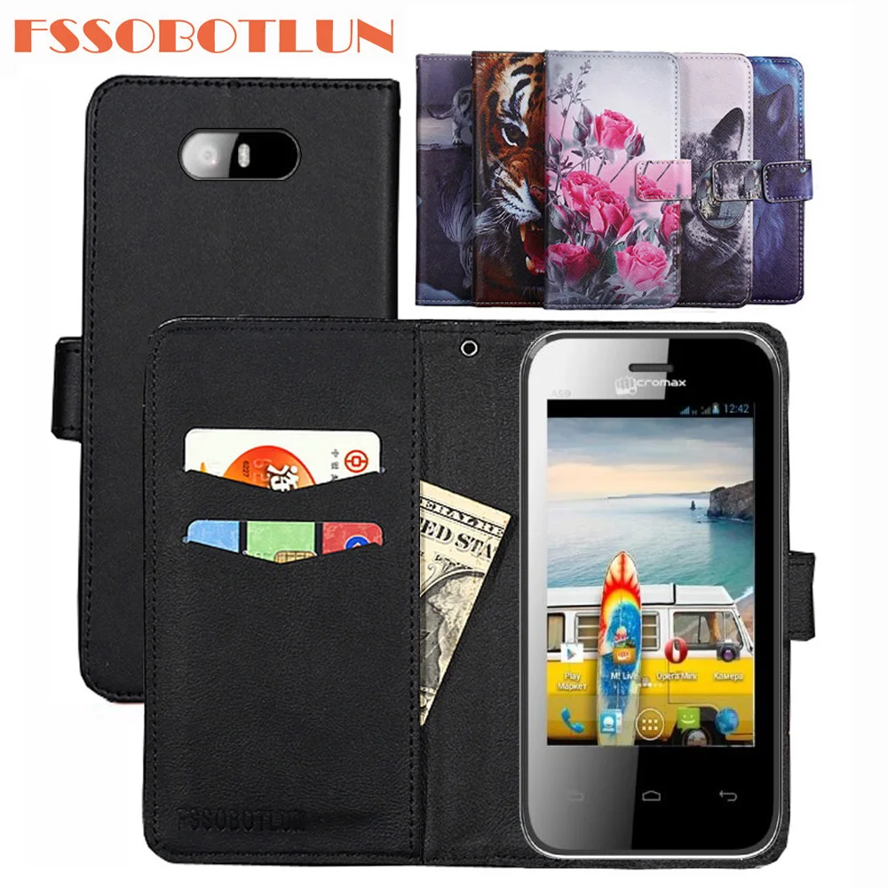 

FSSOBOTLUN Для Micromax Bolt A59, чехол из искусственной кожи в стиле ретро, откидная крышка, чехол, магнитный модный кошелек, чехлы с подставкой, ремешок