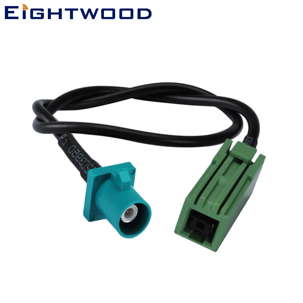 Eightwood Car GPS Antenna Adapter Cable Fakra Z Male Straight to GT5-1S Green Female Pigtail Cable RG174 30cm Customizable